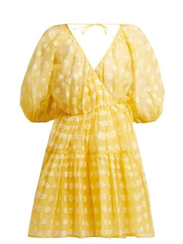 Matchesfashion.com Cecilie Bahnsen - Suzette Floral Fil Coup Dress - Womens - Yellow White