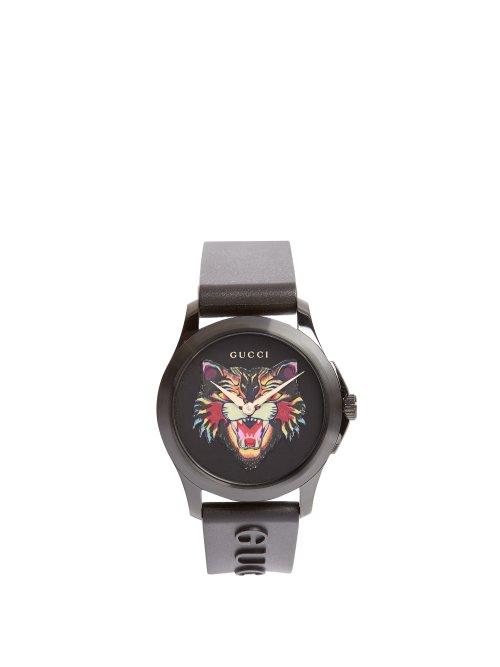 Matchesfashion.com Gucci - Gg Timeless Angry Cat Watch - Mens - Green Multi