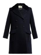 Matchesfashion.com Fendi - Double Breasted Wool Blend Coat - Womens - Navy