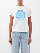 Re/done - Love Bug Print Cotton T-shirt - Womens - White Blue