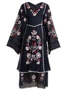 Vita Kin Bellflower Embroidered Layered Linen Dress