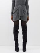 Isabel Marant Toile - Bergen Drape-front Lurex Mini Skirt - Womens - Silver