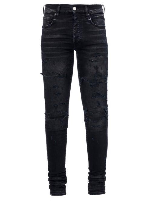 Amiri - Thrasher Distressed Skinny-leg Jeans - Mens - Black
