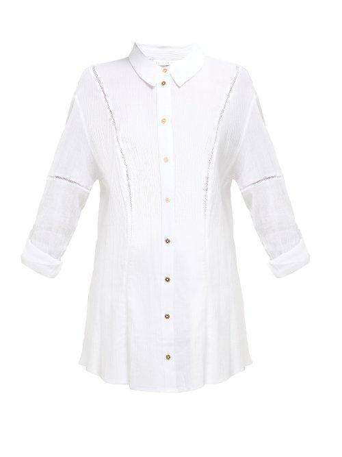 Matchesfashion.com Heidi Klein - San Marino Lace Trimmed Cotton Shirt - Womens - White