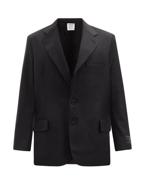 Matchesfashion.com Vetements - Cutout Single-breasted Cotton-blend Blazer - Mens - Black