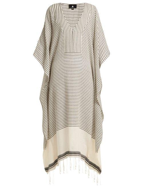 Matchesfashion.com Su - Jimba Striped Cotton Gauze Kaftan - Womens - Grey Stripe