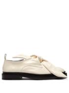 Matchesfashion.com Jil Sander - Knot Front Leather Loafers - Womens - White