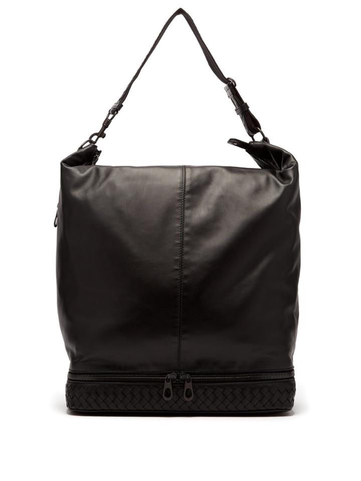 Bottega Veneta Mi-ny Intrecciato-weave Leather Travel Bag