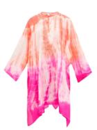 Matchesfashion.com Juliet Dunn - Embroidered Tie-dye Silk Kaftan - Womens - Pink Multi