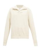 Matchesfashion.com Les Tien - Yacht Open-collar Cotton-jersey Sweatshirt - Womens - Ivory