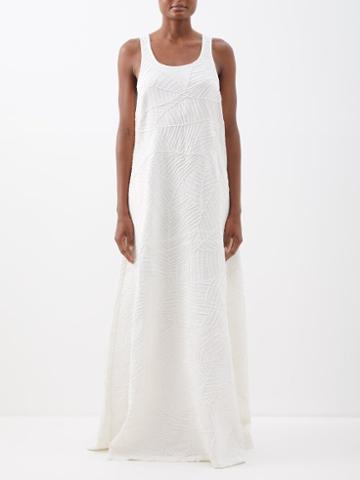 Delos - Ambrose Embroidered Cotton Maxi Dress - Womens - White