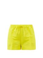 Valentino - Silk-faille Shorts - Womens - Yellow
