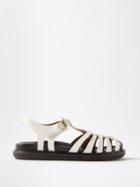 Marni - Caged Leather Sandals - Womens - White