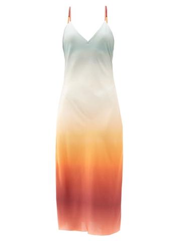 Fe Noel - Bella Spice Gradient-satin Slip Dress - Womens - Multi