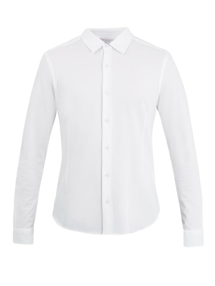 Orlebar Brown Morton Point-collar Cotton-piqu Shirt