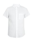 Frescobol Carioca Point-collar Short-sleeve Linen Shirt