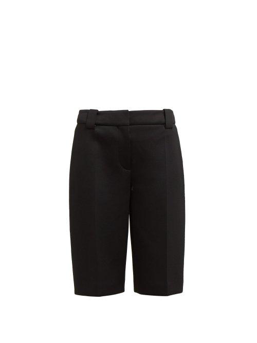 Matchesfashion.com Prada - Logo Plaque Jersey Shorts - Womens - Black