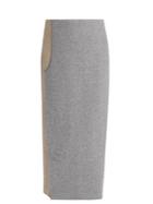Carl Kapp Curved-vent Wool-blend Pencil Skirt