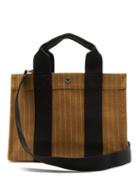 Matchesfashion.com Rue De Verneuil - Traveller Medium Pinstriped-flannel Tote Bag - Womens - Brown Multi