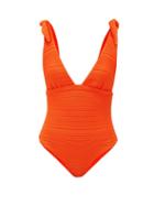 Matchesfashion.com Mara Hoffman - Daphne Tie-shoulder Swimsuit - Womens - Orange