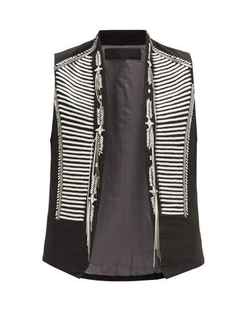 Matchesfashion.com Haider Ackermann - Hand-embroidered Cotton Waistcoat - Mens - Black Multi