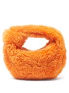 Bottega Veneta - Jodie Mini Shearling Clutch Bag - Womens - Orange