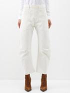 Nili Lotan - Shon High-rise Cropped Cotton-twill Trousers - Womens - Ivory