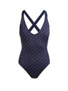 Matchesfashion.com Stella Mccartney - Stella Monogram Swimsuit - Womens - Navy Multi