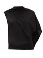 Matchesfashion.com Lemaire - Scarf-neck Wool-blend Sleeveless Sweater - Womens - Black