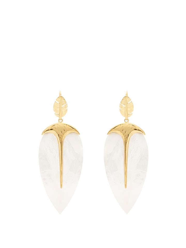 Aurélie Bidermann Talitha Mother-of-pearl Gold-plated Earrings