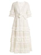 Matchesfashion.com Zimmermann - Corsail Lace Insert Cotton Dress - Womens - Ivory