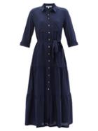 Ladies Beachwear Heidi Klein - Tiered Recycled-fibre Maxi Dress - Womens - Blue