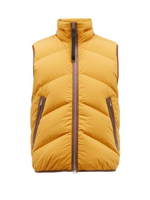 Mens Rtw Tom Ford - Stretch-shell Quilted-down Gilet - Mens - Yellow