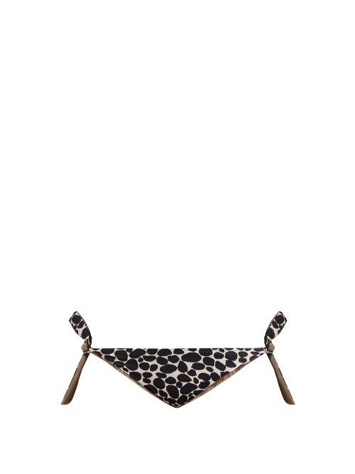 Matchesfashion.com Max Mara Beachwear - Babila Dot Print Bikini Briefs - Womens - Black Print