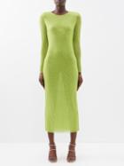 Self-portrait - Crystal-embellished Jersey Midi Dress - Womens - Bright Green