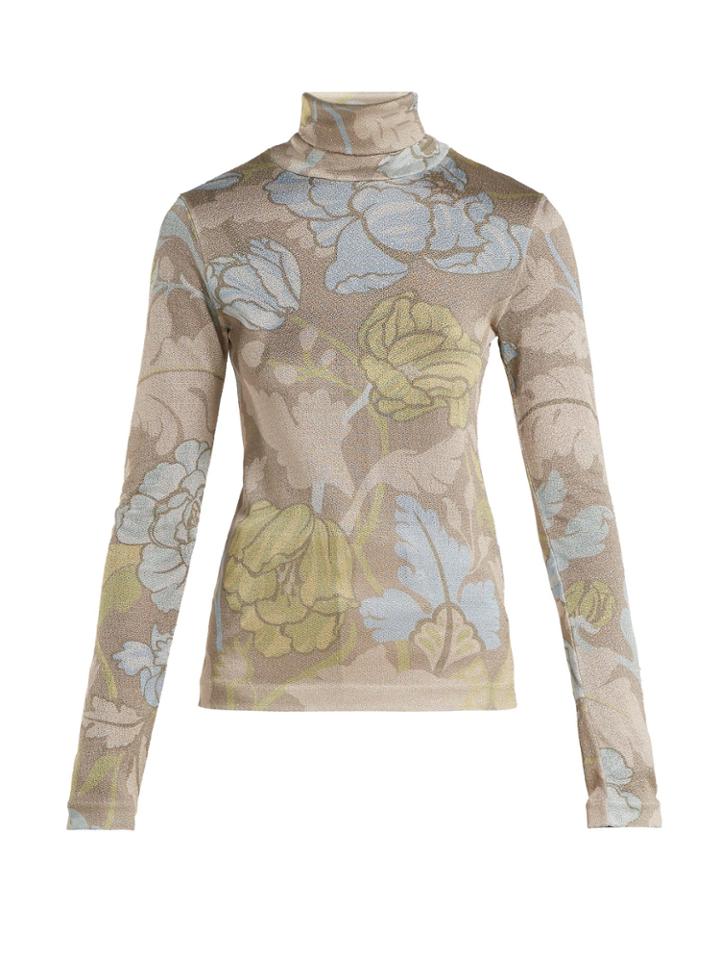 Acne Studios Leaf-print Roll-neck Top