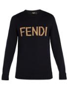 Matchesfashion.com Fendi - Logo Intarsia Wool Sweater - Mens - Navy