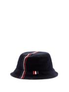 Matchesfashion.com Thom Browne - Tricolour Stripe Wool Blend Bucket Hat - Mens - Navy