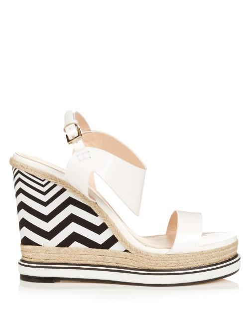 Nicholas Kirkwood Leda Patent-leather And Espadrille Wedge Sandals