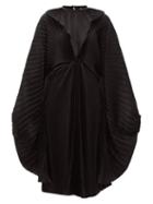 Matchesfashion.com Vetements - Dolman-sleeve Pleated Satin Dress - Womens - Black