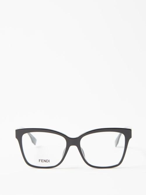 Fendi Eyewear - O'lock Square Acetate Glasses - Womens - Black Clear