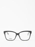 Fendi Eyewear - O'lock Square Acetate Glasses - Womens - Black Clear