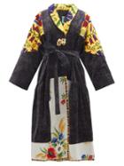 Rianna + Nina - Vintage Embroidered-velvet Belted Coat - Womens - Multi