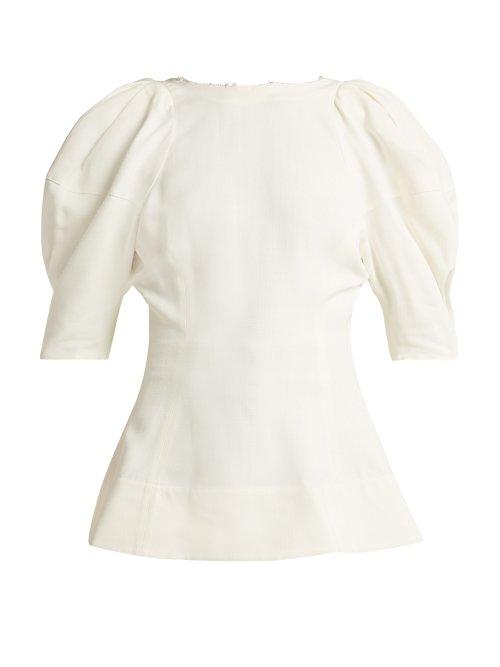 Matchesfashion.com Khaite - Darlene Peplum Hem Top - Womens - Ivory