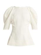 Matchesfashion.com Khaite - Darlene Peplum Hem Top - Womens - Ivory
