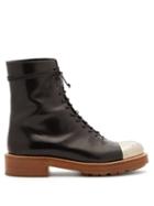 Matchesfashion.com Gabriela Hearst - Riccardo Metal Toe-cap Leather Ankle Boots - Womens - Black Silver