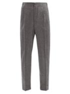 Matchesfashion.com Umit Benan B+ - High-rise Pleated Camel-hair Trousers - Mens - Dark Grey