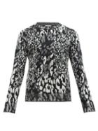 Matchesfashion.com Saint Laurent - Leopard-jacquard Wool-blend Sweater - Mens - Black Grey