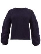Matchesfashion.com Apiece Apart - Seed Pointelle Alpaca Blend Sweater - Womens - Navy