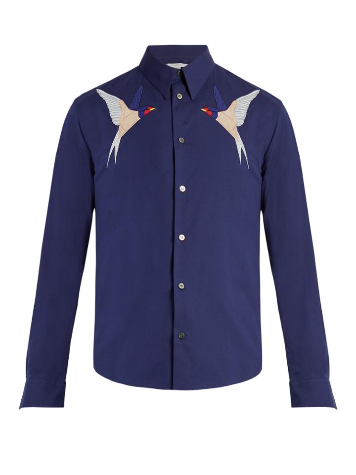 Stella Mccartney Swallow-appliqu Cotton Shirt